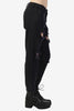 Zip Bottom Destroyed Black Denim
