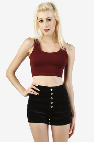 Barrymore Corduroy High Rise Shorts - Black